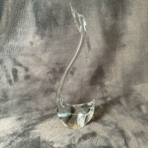 Clear Glass Swan Figurine Art Glass Bird Statue Home Decor Display Collectible‎